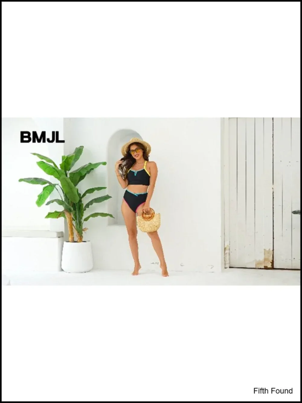 High Waisted Bikini Set Tummy Control Sporty Racerback V-Wire Notch